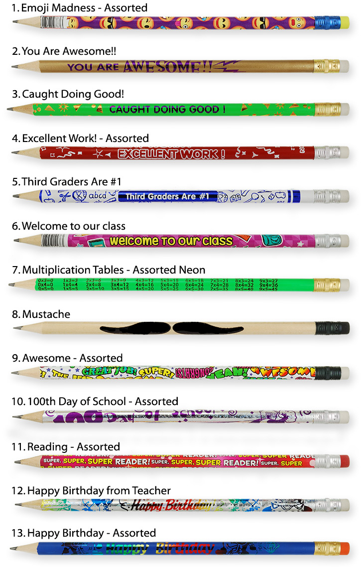 Personalized Pencils - Neon Colors
