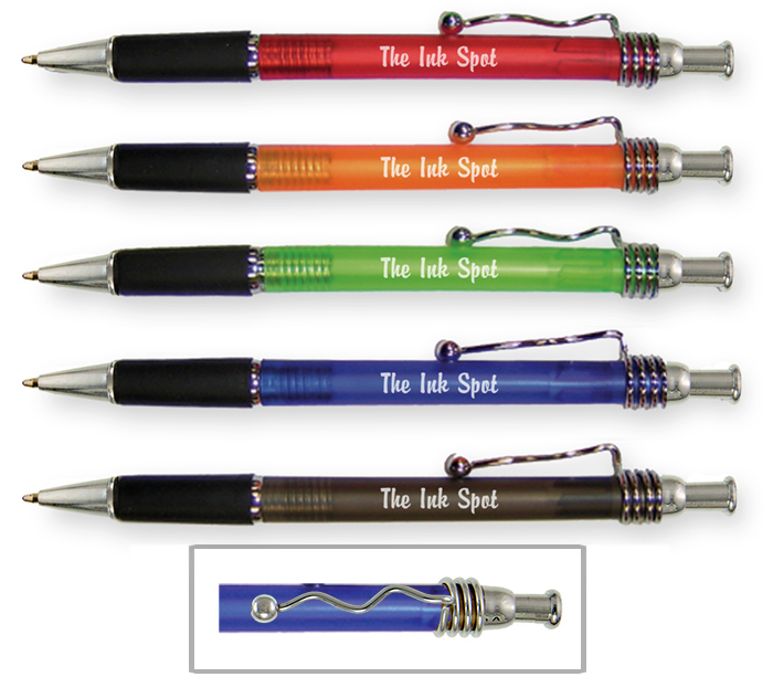 Personalized Squiggle Rubber Grip Pens
